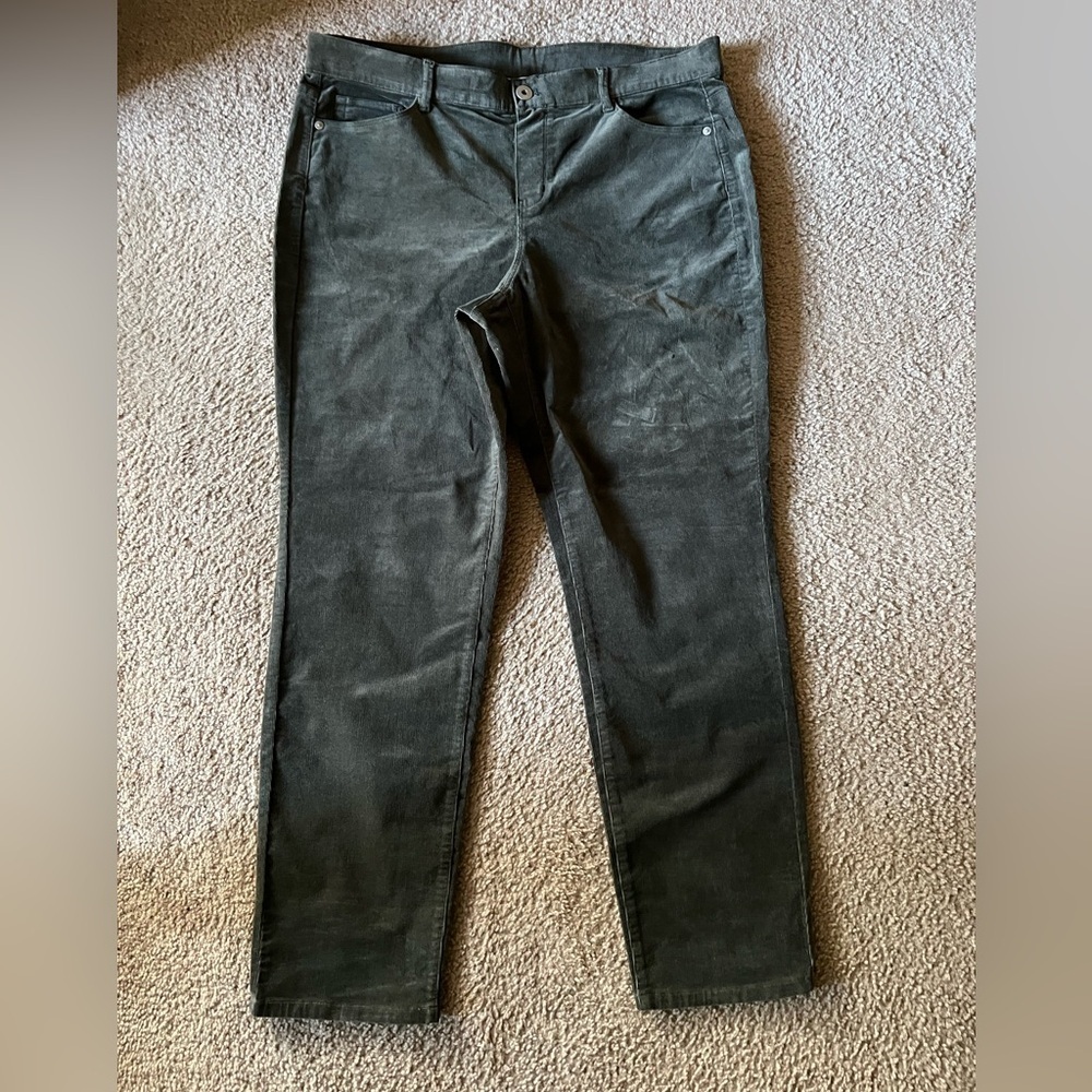 NWT J. Jill Women’s Sz L Straight Leg Corduroy Pants in Washed Caper
